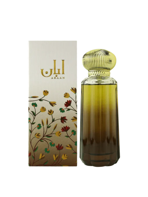 "Abaan Perfume by Ahmed Al Maghribi – Luxurious Arabian fragrance bottle with elegant packaging"