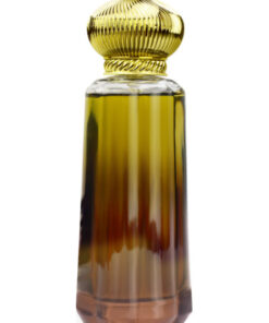 "Elegant Abaan perfume bottle by Ahmed Al Maghribi featuring Arabian design and golden accents"