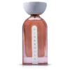 A luxurious 100ml bottle of Pink Rouge Extrait De Parfum by Ahmed Al Maghribi against a clean, elegant background. The bottle is designed with sleek lines and a touch of rose-colored glass, reflecting the fragrance's name.